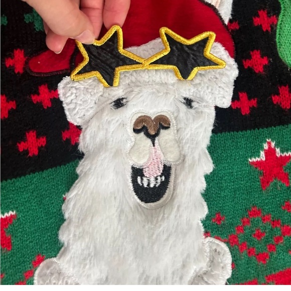 HOLIDAY TIME FUNNY LLAMA FRIENDS KNIT CHRISY SWEATER SIZE 14-16 - Picture 6 of 8